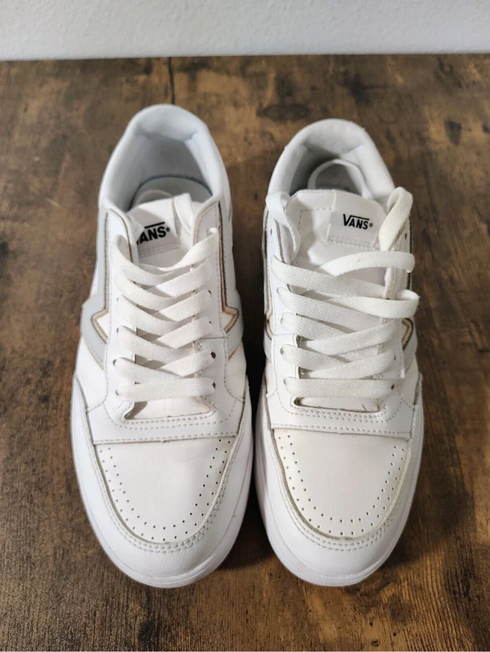 MISMATCHED Vans Lowland CC New Varsity White Grey Sneakers Men Size L 8 & R 9